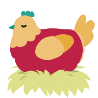 Mac, a crimson and honey chicken with a head pattern
