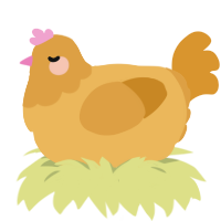 A honey and orange chicken with a head pattern