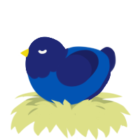 A ultramarine and navy chicken with a head pattern