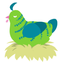 A grass and sea chicken with a half-bar pattern