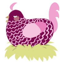 A wine and pink chicken with a lace pattern