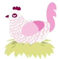 (unnamed), a white and pink chicken with a lace pattern