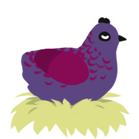 AleksTailessTwin, a overcast and wine chicken with a half-lace pattern