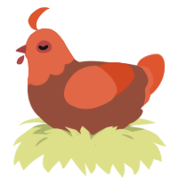 A russet and vermilion chicken with a head pattern