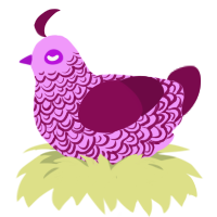 A lavender and wine chicken with a double-lace pattern