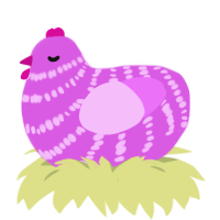 (unnamed), a orchid and lavender chicken with a bar pattern