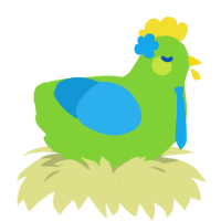 A grass and sky chicken