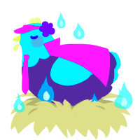 A overcast and cerulean chicken with a head pattern