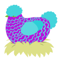 (unnamed), a amethyst and aqua chicken with a lace pattern