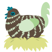 (unnamed), a bark and gluppy chicken with a bar pattern