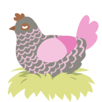 (unnamed), a ash and pink chicken with a lace pattern