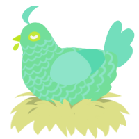 A spring and mint chicken with a lace pattern