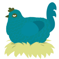 A teal and sea chicken with a lace pattern