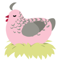 A rose and ash chicken with a half-lace pattern