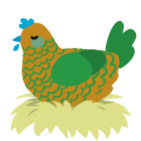 (unnamed), a ochre and viridian chicken with a lace pattern