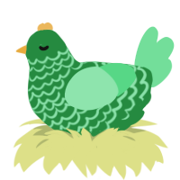 A viridian and spring chicken with a lace pattern