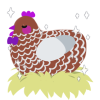 UltraQ, a russet and mist chicken with a lace pattern