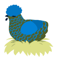 A olive and sapphire chicken with a lace pattern