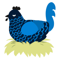 A tumblr and sapphire chicken with a lace pattern