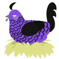 (unnamed), a blurple and black chicken with a lace pattern