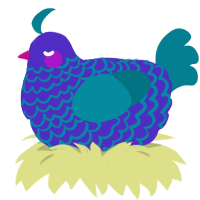 A indigo and sea chicken with a lace pattern