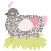 A ash and rose chicken with a double-lace pattern