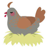 A ash and brown chicken with a half-lace pattern