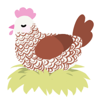 A white and russet chicken with a double-lace pattern