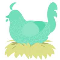 A mint chicken with a double-lace pattern