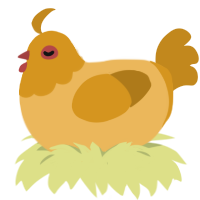 A honey and ochre chicken with a head pattern