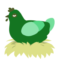 A leaf and spring chicken