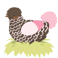 A bark and rose chicken with a lace pattern