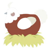 A russet and white chicken with a head pattern