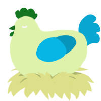 A apple and cerulean chicken