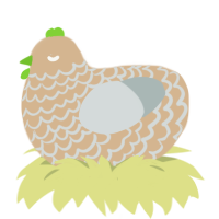 Thea, a beige and silver chicken with a lace pattern