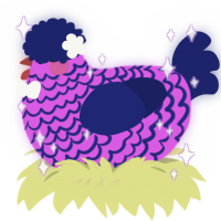 jyothi, a orchid and navy chicken with a lace pattern