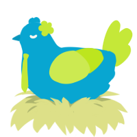 A cerulean and lime chicken