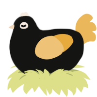 A black and honey chicken