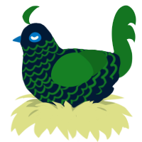 A tumblr and leaf chicken with a lace pattern