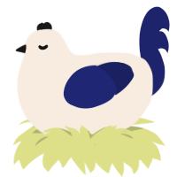 A cream and navy chicken