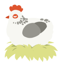 (unnamed), a white and ash chicken with a neck-speckle pattern
