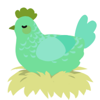 A spring and mint chicken with a half-lace pattern