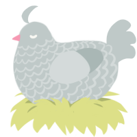 Betty, a silver chicken with a lace pattern
