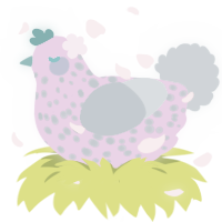 Cherie, a leaf and bark chicken with a speckle pattern