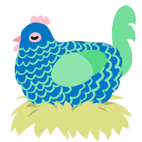 A sapphire and spring chicken with a lace pattern