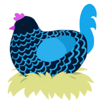 A tumblr and sky chicken with a lace pattern