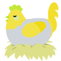 A mist and yellow chicken with a head pattern