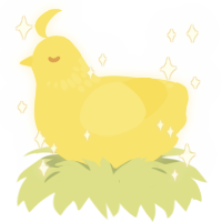 A yellow chicken with a neck-speckle pattern