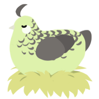 A apple and grey chicken with a half-lace pattern