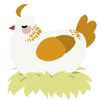 A white and ochre chicken with a neck-band pattern